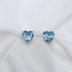 Brincos Rose Coração Azul