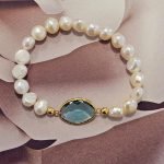 Pulseira Rose Perola c/ Pedra