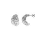 Brincos Martelados em Prata Branca